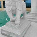 西藏 白麻花岗岩动物异形石雕-大象