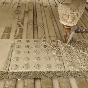 西藏 芝麻白花岗岩石材盲人石、盲道石、盲点石