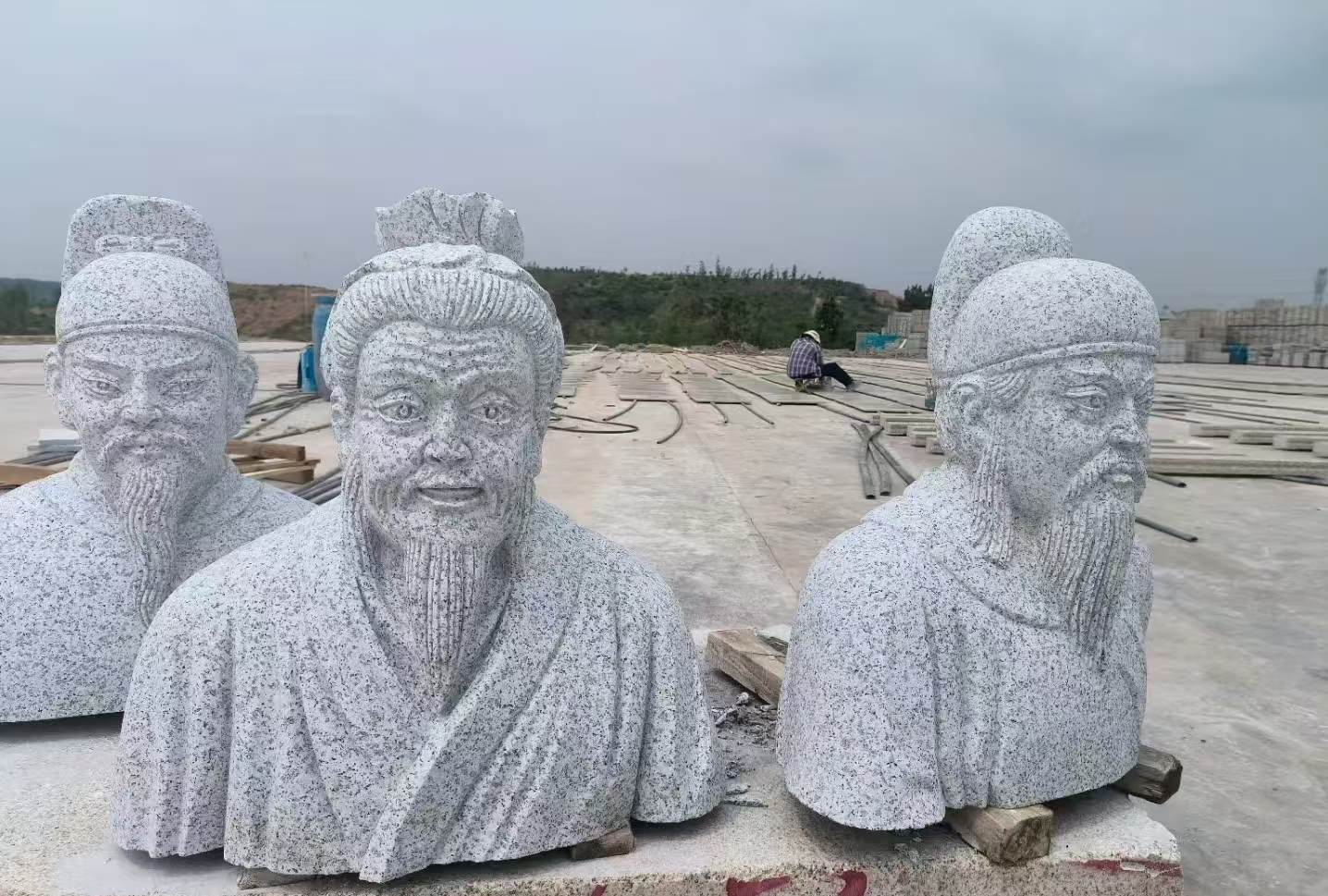 西藏 白麻花岗岩石材人物立体雕刻