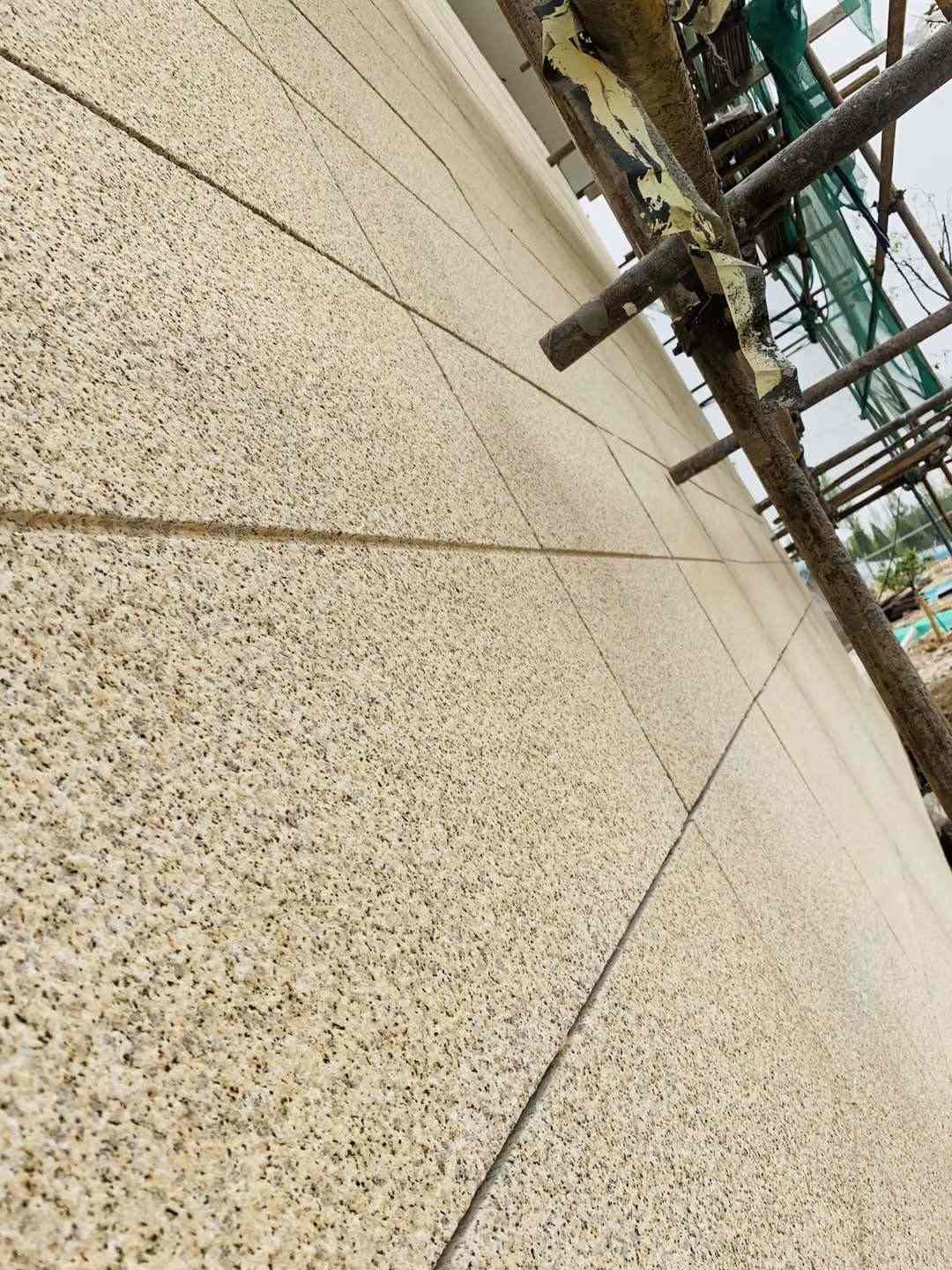 西藏 黄金麻花岗岩荔枝面外墙干挂石材效果示例