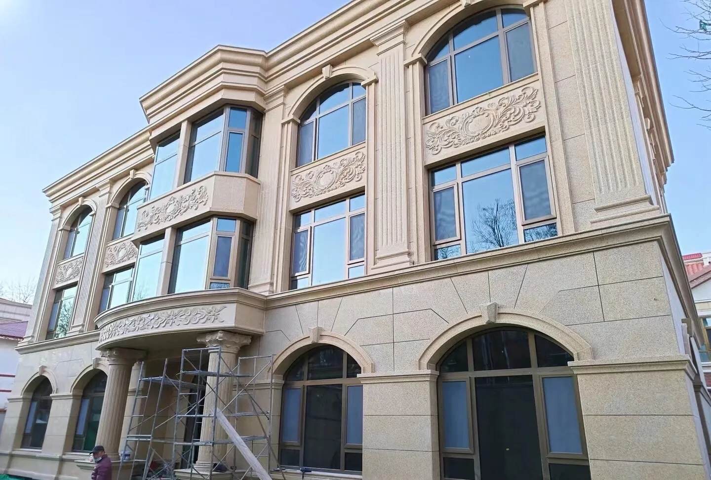 西藏 黄金麻花岗岩别墅外墙干挂